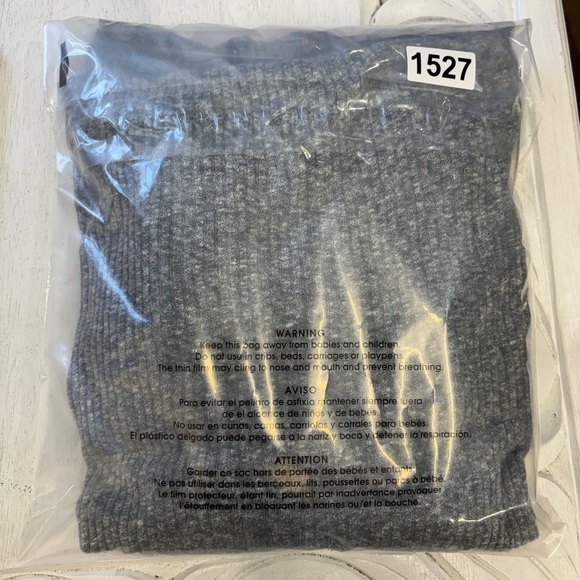 Free People Boat Neck Long Sleeve Gray L Tunic Blouse Slouchy Boho - Picture 6 of 6